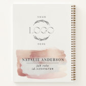Carnet Rose gold moderne chic et féminin votre logo (Dos)