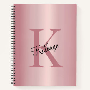 Carnet Rose Gold Monogramme Personnalisé