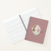 Carnet Rose Gold Moon Monogramme Nom Écriture manuscrite  (Intérieur)