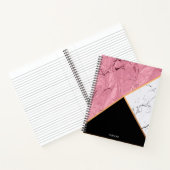 Carnet Rose Gold Noir et Motif Marbre blanc (Intérieur)