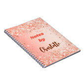 Carnet Rose gold orange nom écriture  (Côté Droit)