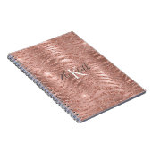 Carnet Rose Gold Pailleté Impression Animaux Nom Monogram (Côté Droit)