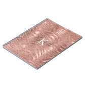 Carnet Rose Gold Pailleté Impression Animaux Nom Monogram (Côté gauche)