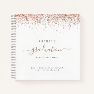 Carnet Rose Gold Parties scintillant 2024 Graduation Part