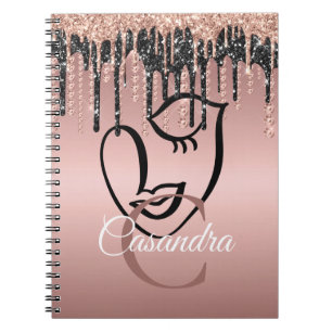 Carnet Rose Gold Parties scintillant Drivers Abstrait Las