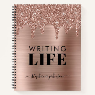 Carnet Rose Gold Parties scintillant Drivers Écrivains pe