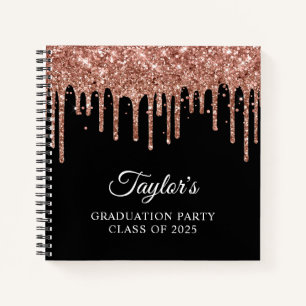 Carnet Rose Gold Parties scintillant Drives et Black Grad