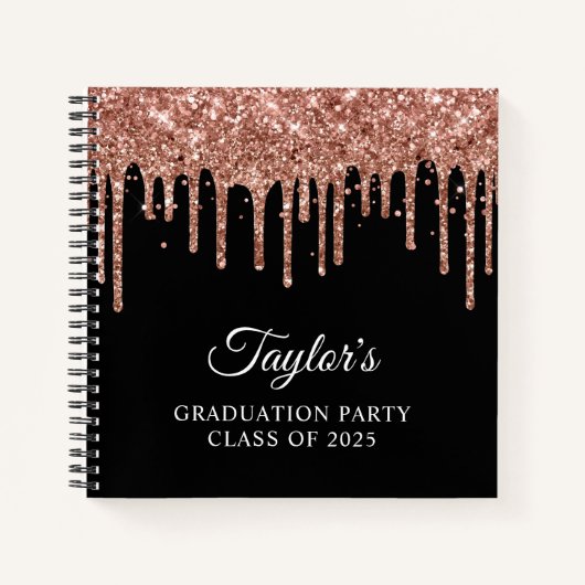 Carnet Rose Gold Parties scintillant Drives et Black Grad (Devant)
