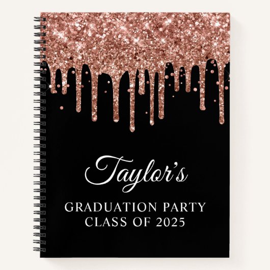 Carnet Rose Gold Parties scintillant Drives et Black Grad (Devant)