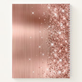 Carnet Rose Gold Parties scintillant et Foil Girly Sketch (Dos)