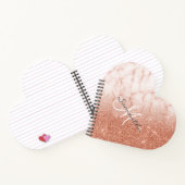 Carnet Rose Gold Parties scintillant Marbre Monogramme Co (Intérieur)