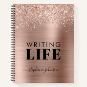 Carnet Rose Gold Parties scintillant Metallic Écrivains P (Devant)