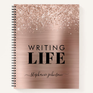 Carnet Rose Gold Parties scintillant Metallic Écrivains P