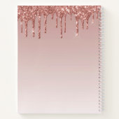 Carnet Rose Gold Parties scintillant Monogramme Moderne t (Dos)