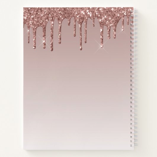 Carnet Rose Gold Parties scintillant Monogramme Moderne t (Dos)