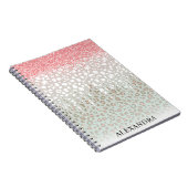 Carnet Rose Gold Parties scintillant Ombre Nom du monogra (Côté Droit)