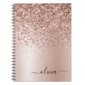 Carnet Rose Gold - Parties scintillant rose pâle Nom du m (Devant)