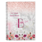 Carnet Rose Gold - Parties scintillant rose vierge Monogr (Devant)