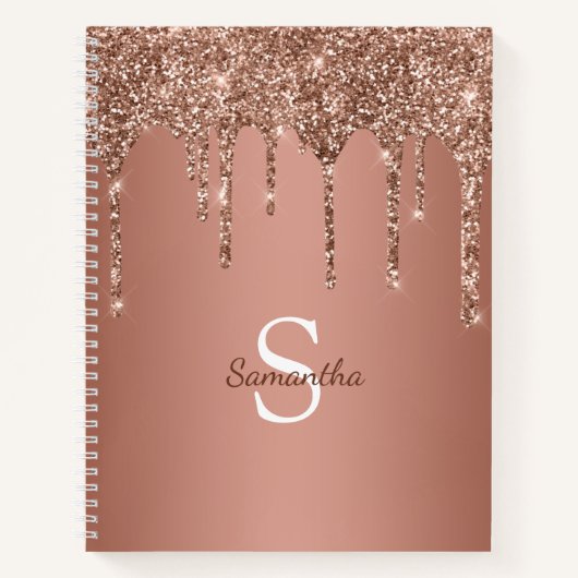 Carnet Rose Gold Parties scintillant Sparkle Drift Nom du (Devant)