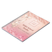 Carnet Rose gold pink glitter (Côté gauche)