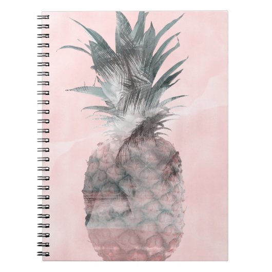 Carnet Rose Gold Pink Tropical Summer Pineapple Glam (Devant)