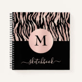 Carnet Rose Gold Poster de animal Monogram Sketchbook Gla (Devant)