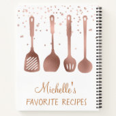 Carnet Rose Gold Recette Cookbook Ustensiles Confetti (Dos)