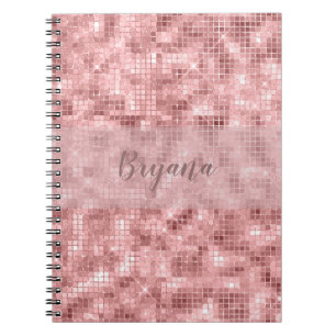 Carnet Rose Gold Rose Pailleté Luxe Féminin