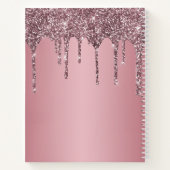 Carnet Rose Gold Rose Parties scintillant Drives Monogram (Dos)