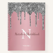 Carnet Rose Gold Silver Parties scintillant Drivers Monog (Devant)