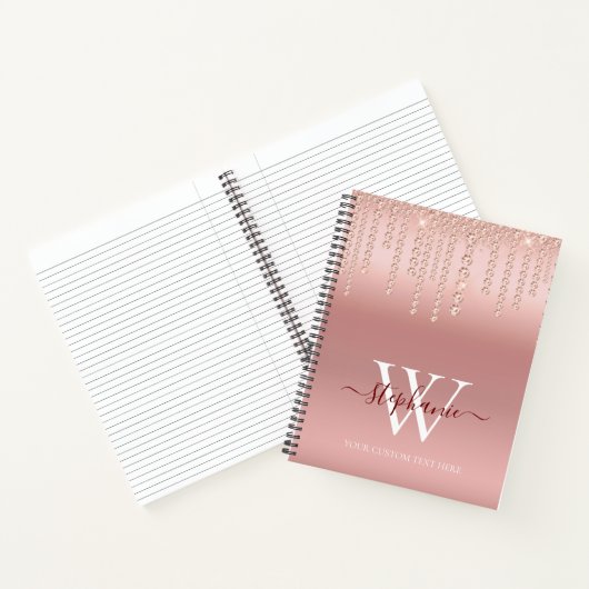 Carnet Rose Gold Sparkle Diamond Script (Intérieur)