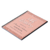 Carnet Rose Gold Sparkle Parties scintillant 50e annivers (Côté gauche)