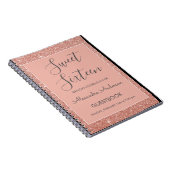 Carnet Rose Gold Sparkle Parties scintillant Sweet 16 Liv (Côté Droit)