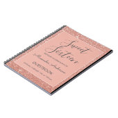 Carnet Rose Gold Sparkle Parties scintillant Sweet 16 Liv (Côté gauche)