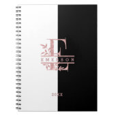 Carnet Rose Gold Split Monogramme personnalisé E F G H I  (Devant)