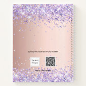 Carnet Rose gold violet nom signature affaires (Dos)