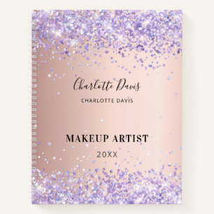 Carnet Rose gold violet nom signature affaires