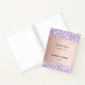 Carnet Rose gold violet nom signature affaires (Intérieur)
