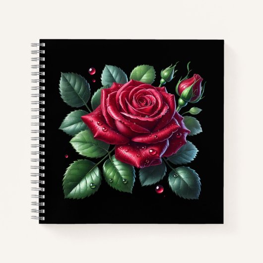 Carnet Rose gothique rouge (Devant)