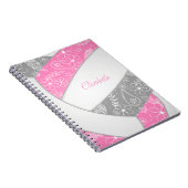 Carnet rose gris girly boho sport volley-ball (Côté Droit)