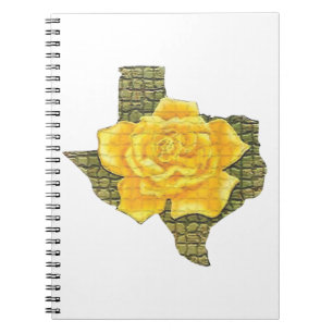 Carnet Rose Jaune Du Texas Motif Flower