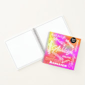 Carnet Rose, Jaune, Violet, Nom de l'art Word personnalis (Intérieur)