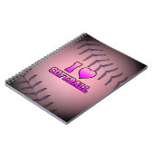Carnet Rose Je t'aime Softball (Côté gauche)