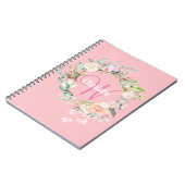 Carnet Rose Joli Rose Floral Monogramme (Côté gauche)