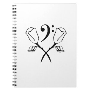 Carnet Rose jumeau au-dessus de Bass Clef