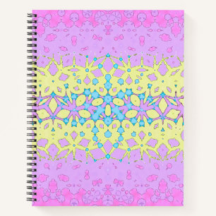 Carnet Rose, Lilac, Jaune et bleu ciel géométrique