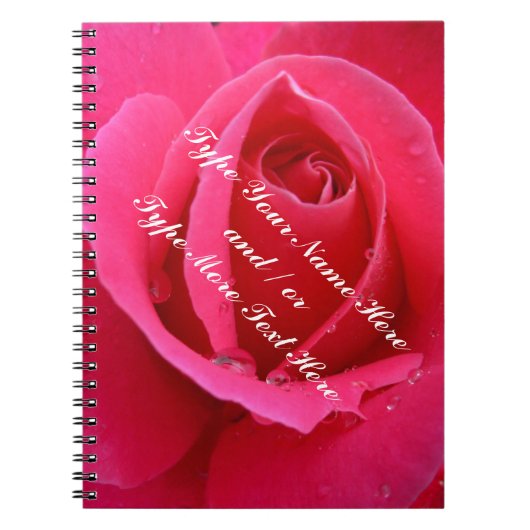 Carnet rose Livre rose romantique personnalisé (Devant)