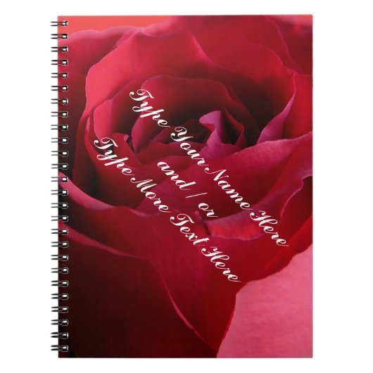 Carnet rose Livre Rose romantique personnalisé (Devant)