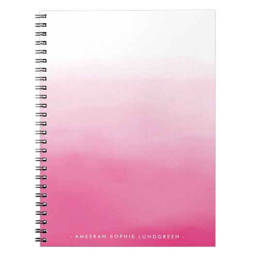 Carnet rose lumineux d'Ombre d'aquarelle (Devant)