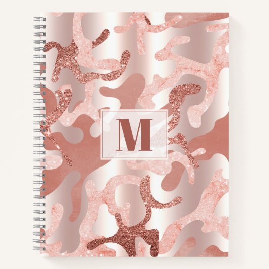 Carnet Rose métallique personnalisé Parties scintillant o (Devant)